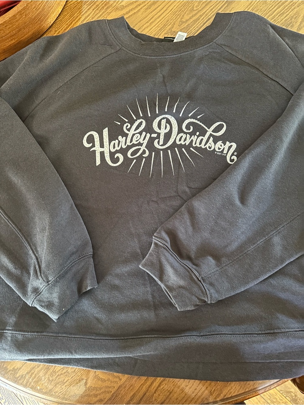 Harley-Davidson Black Crewneck Sweatshirt with White Logo